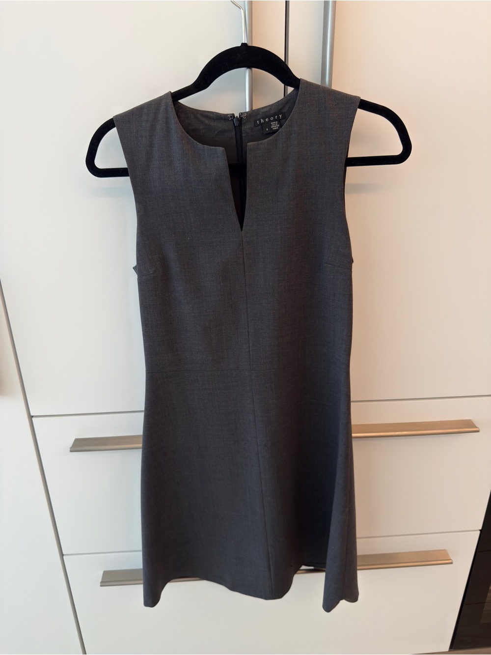 Theory Charcoal Gray Sleeveless Shift Dress